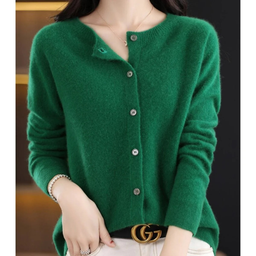 Cárdigan mujer cuello redondo botones delanteros - Lauffy