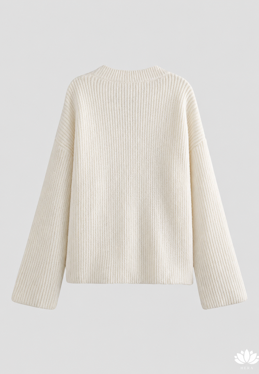Cárdigan mujer oversize punto grueso cuello pico botones - Eilika