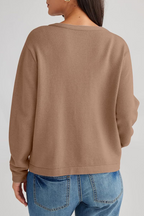 Cárdigan mujer punto cuello redondo botones bolsillos - Sorelia