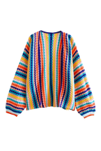 Cárdigan oversize de crochet multicolor a rayas - Lotte