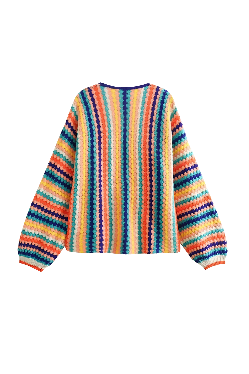 Cárdigan oversize de crochet multicolor a rayas - Lotte