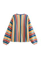 Cárdigan oversize de crochet multicolor a rayas - Lotte