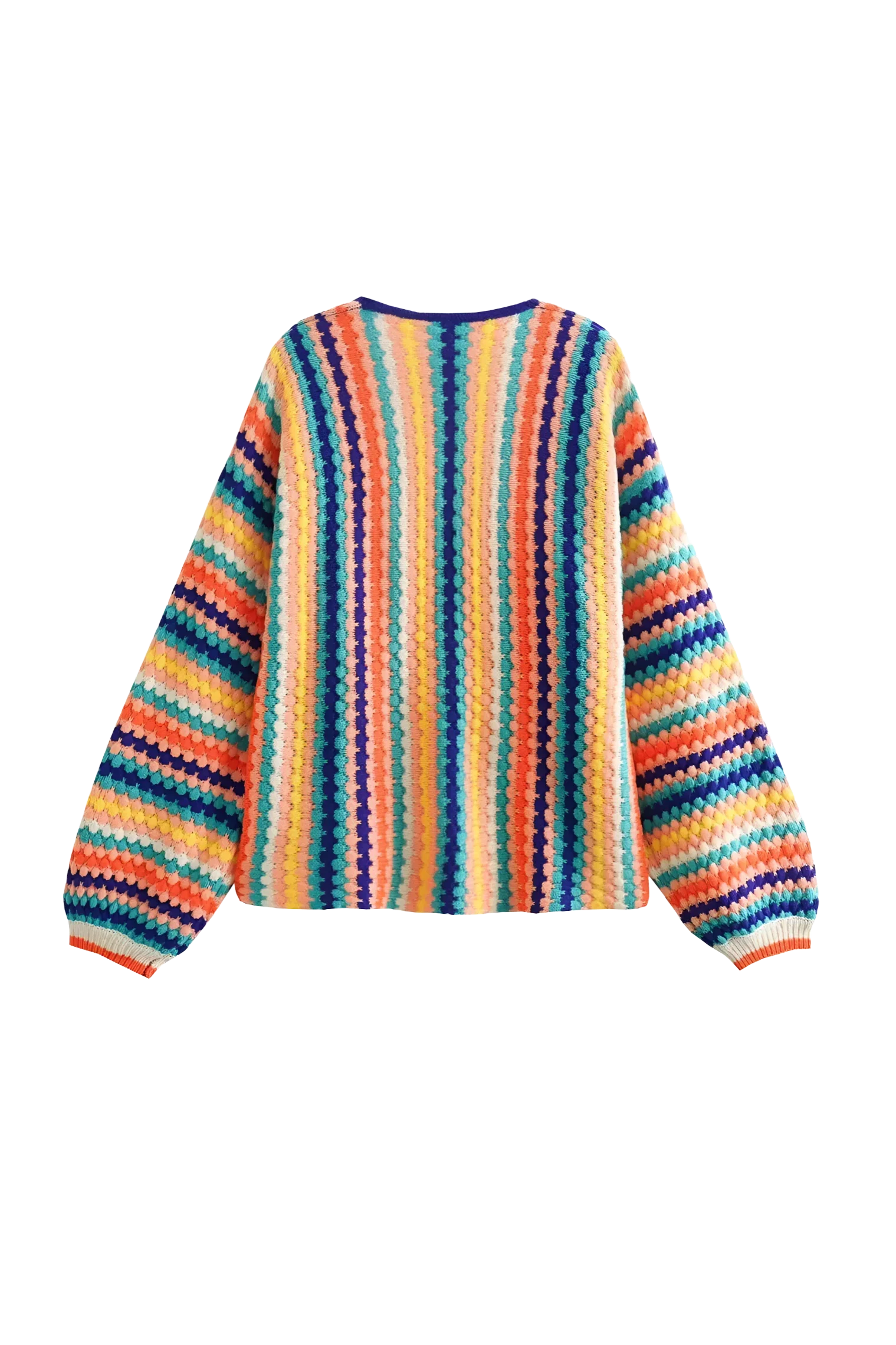 Cárdigan oversize de crochet multicolor a rayas - Lotte