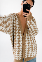 Cárdigan oversize de punto con estampado - Elena
