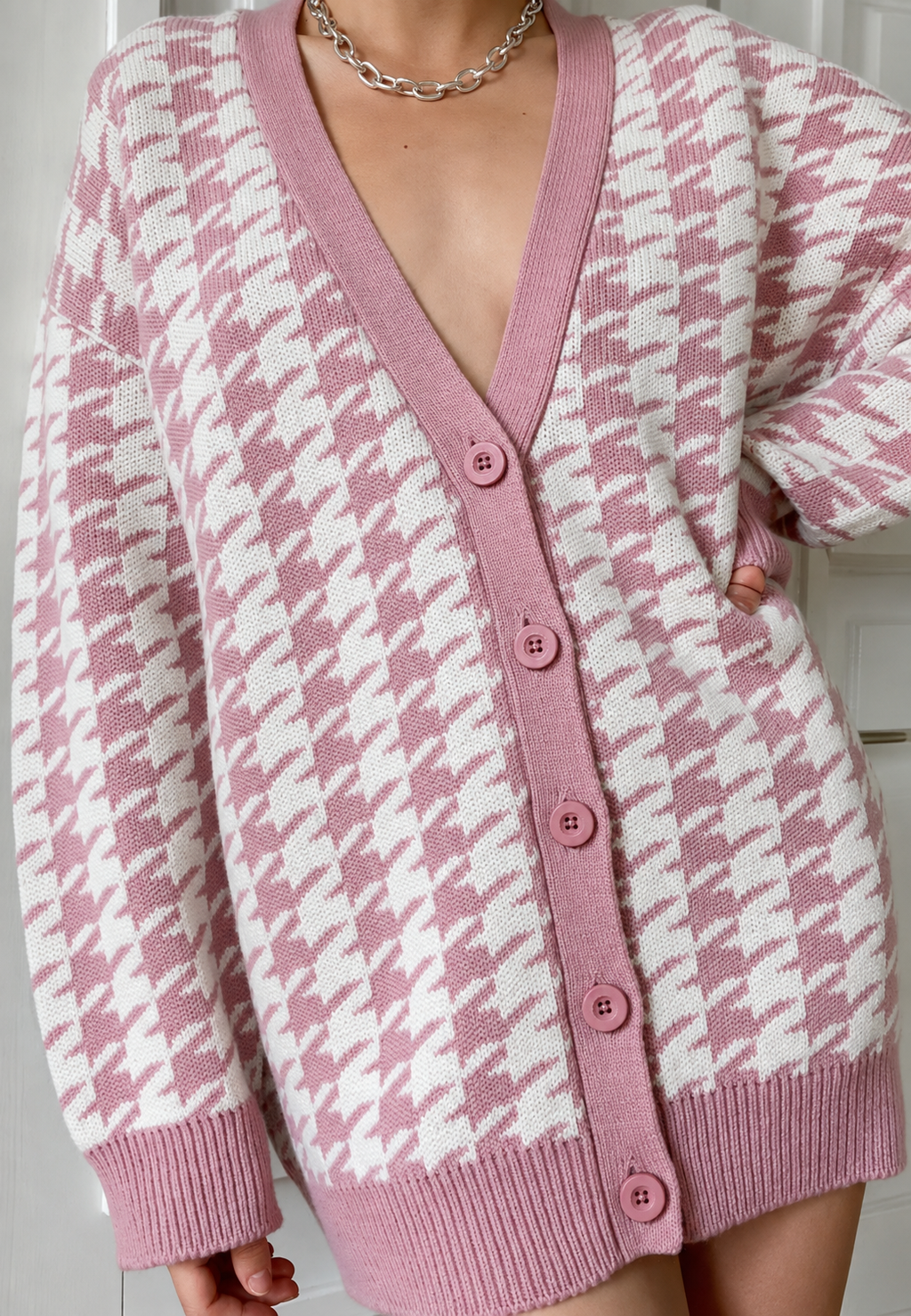Cárdigan oversize de punto con estampado - Elena