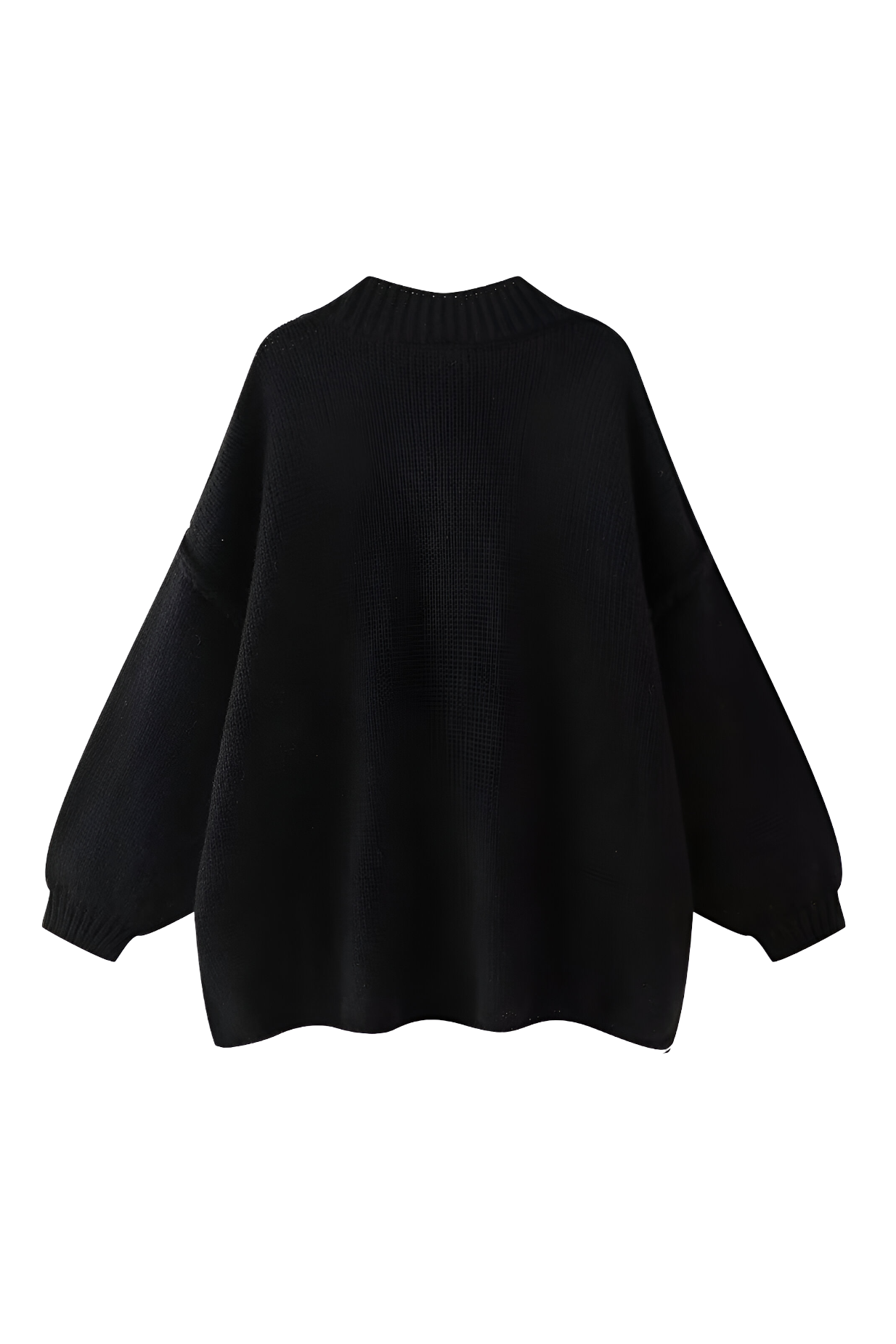 Cárdigan oversize punto grueso cuello alto botones metálicos - Koranna