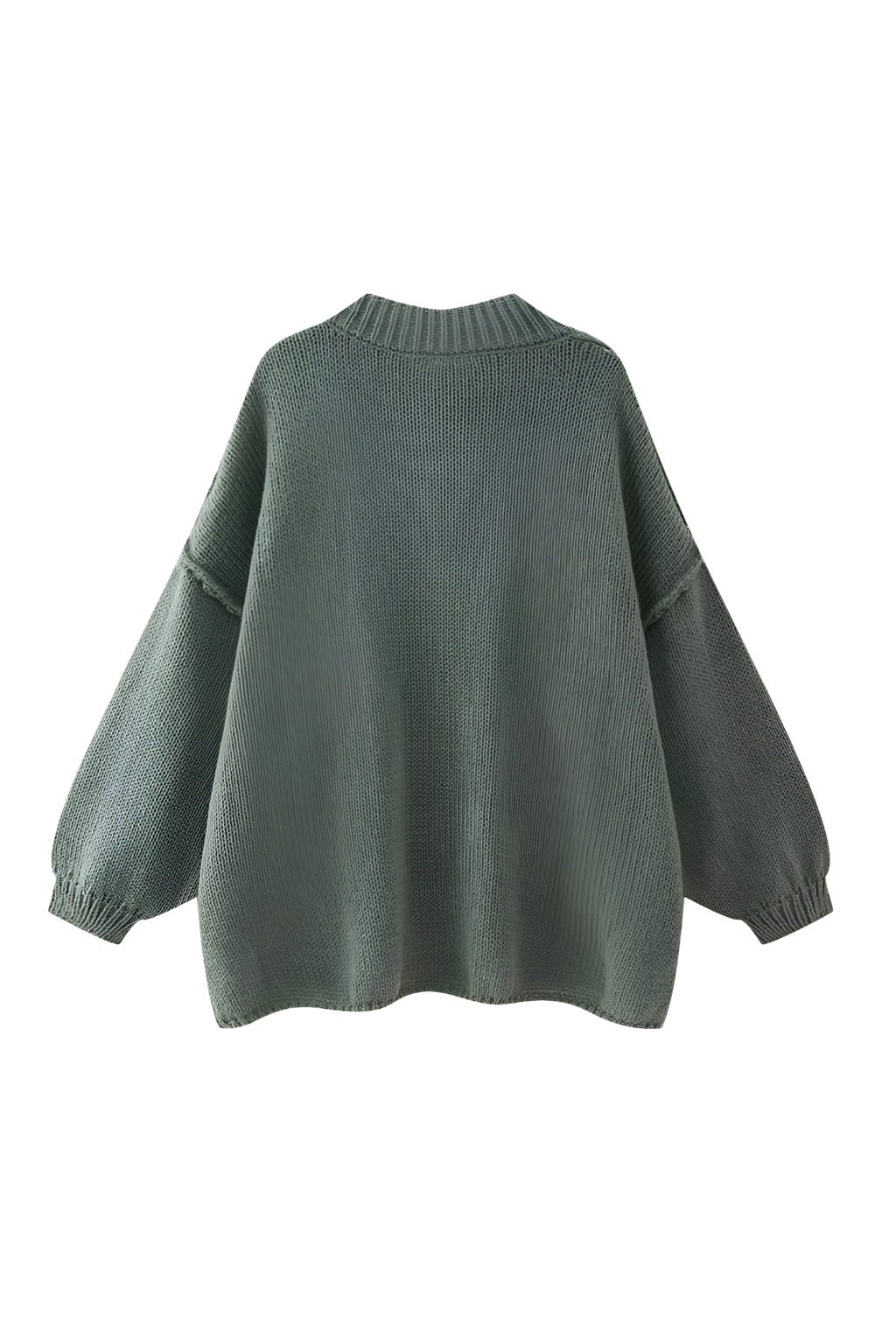 Cárdigan oversize punto grueso cuello alto botones metálicos - Koranna