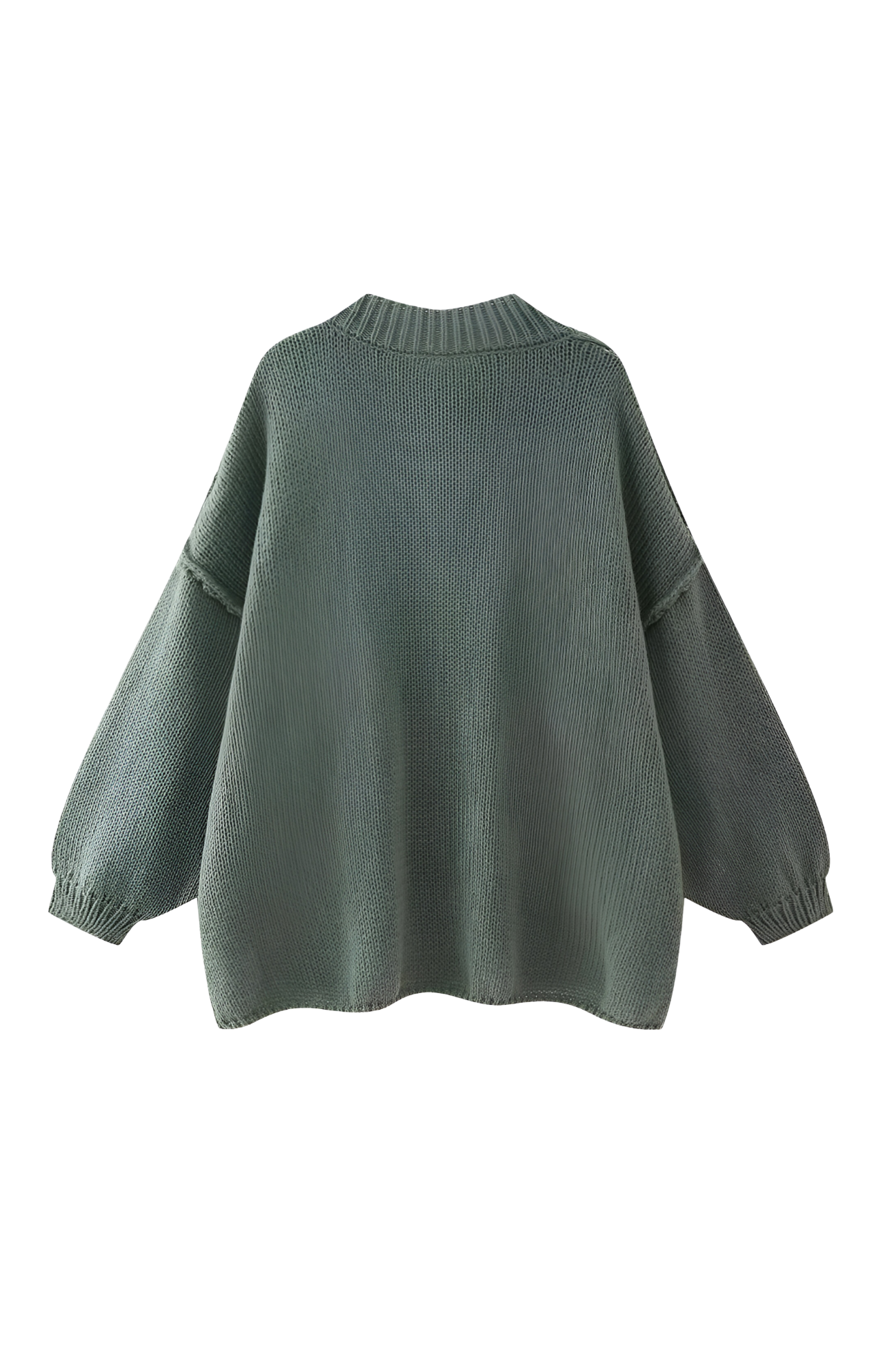 Cárdigan oversize punto grueso cuello alto botones metálicos - Koranna