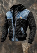 Cazadora acolchada hombre capucha paneles denim - Lex