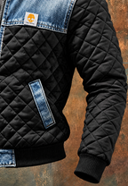 Cazadora acolchada hombre capucha paneles denim - Lex