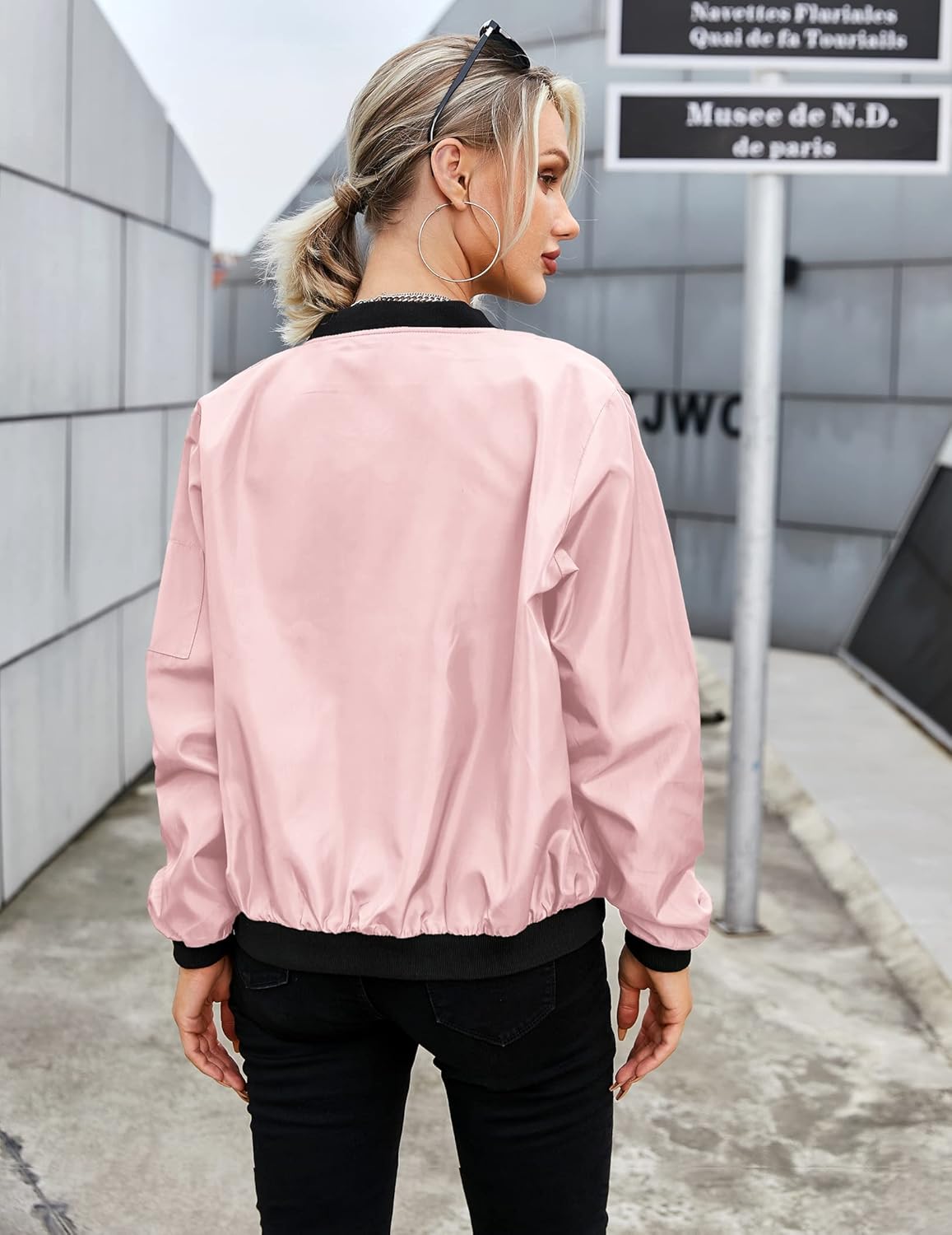 Cazadora bomber corta mujer acabado satinado - Vianne