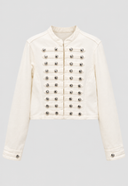 Cazadora denim mujer cuello mao botones metálicos - Apolline