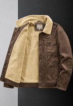 Cazadora hombre efecto ante con forro efecto borreguito - Bruno
