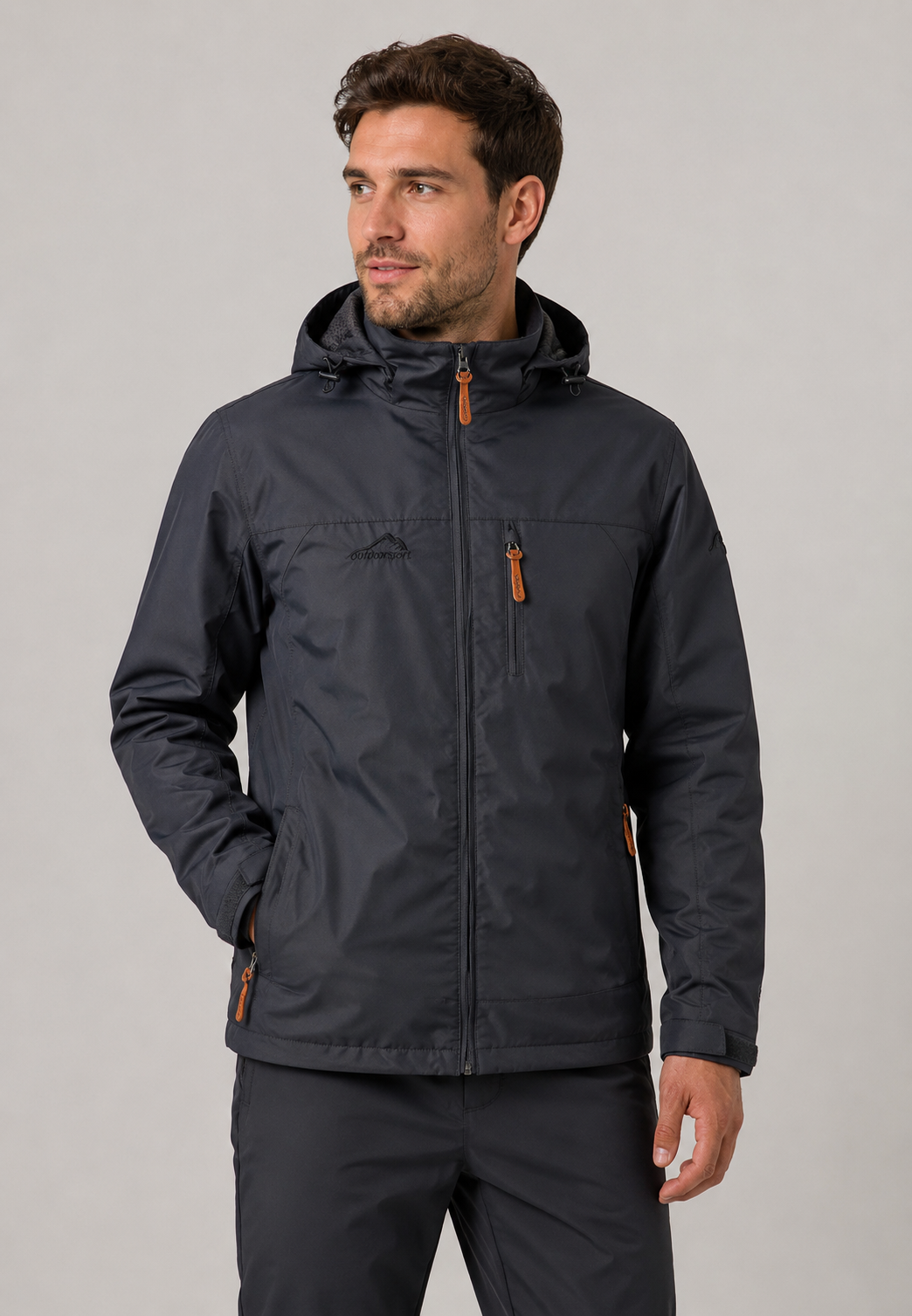 Chaqueta cortavientos impermeable para hombre con capucha - Jost