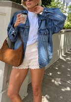 Cazadora vaquera mujer oversize bolsillos de solapa - Camille