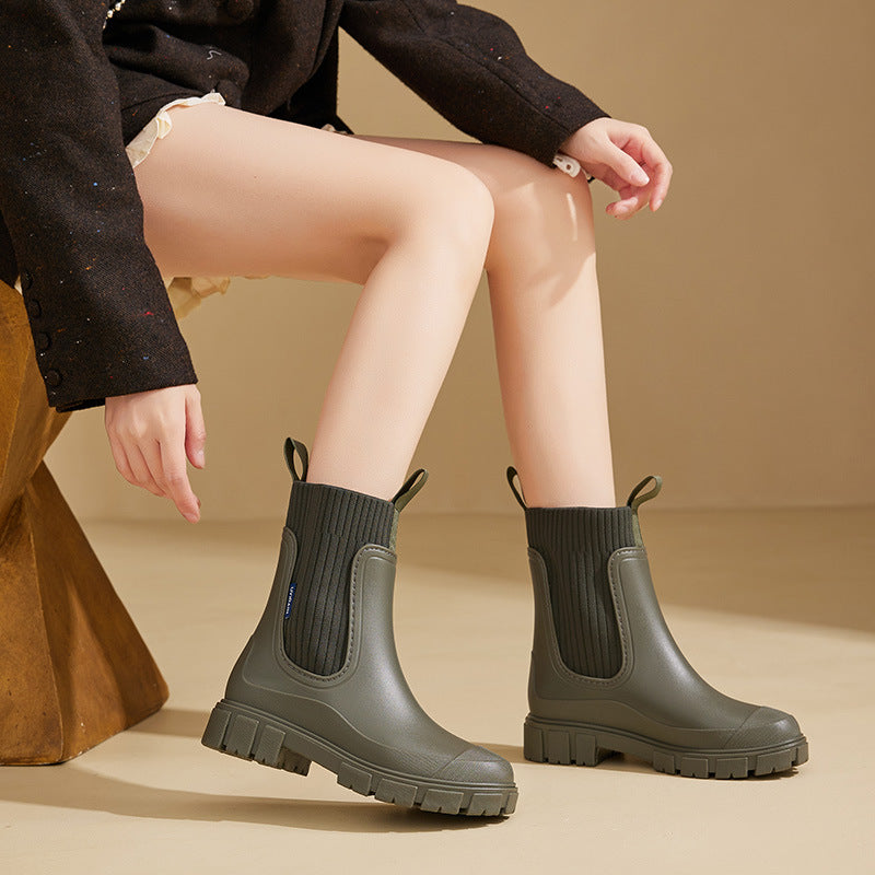 Botas de lluvia impermeables para mujer suela elevada funcional - Elske
