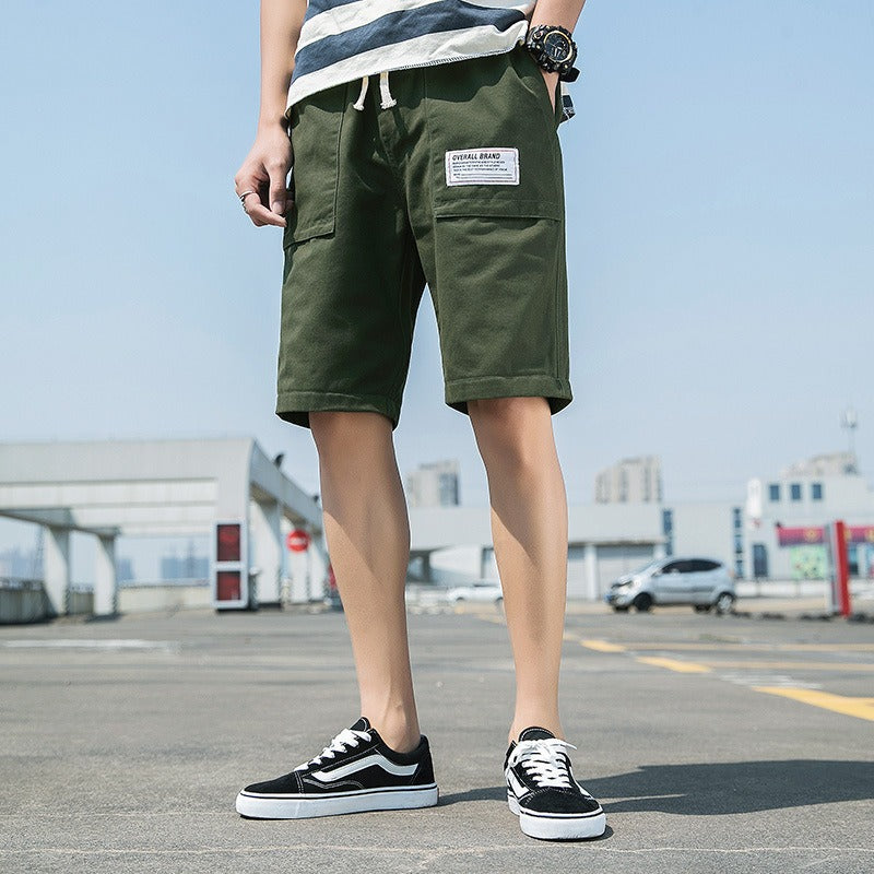 Pantalones cortos para hombre de algodón con bolsillos utilitarios estilo casual - Bruno