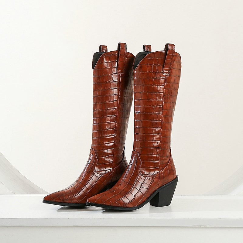 Botas altas para mujer de caña larga con tacón grueso - Kyvraen