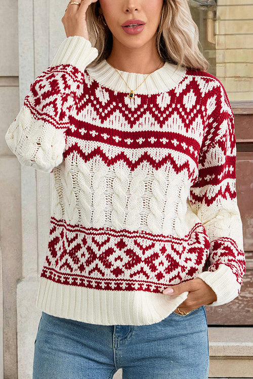 Abrigo de punto con diseño navideño para mujer - Maelinne