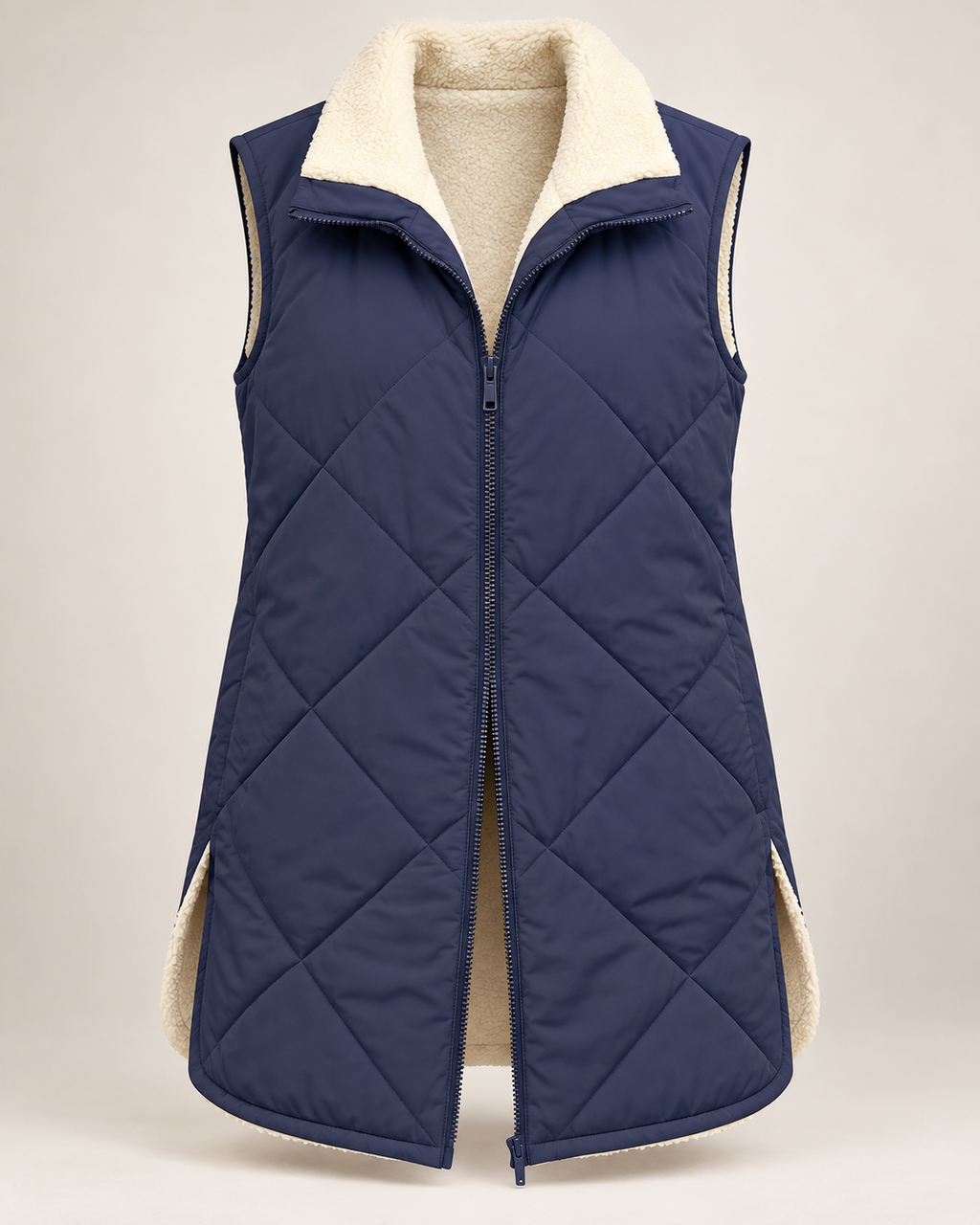 Chaleco acolchado reversible mujer efecto borreguito - Solange