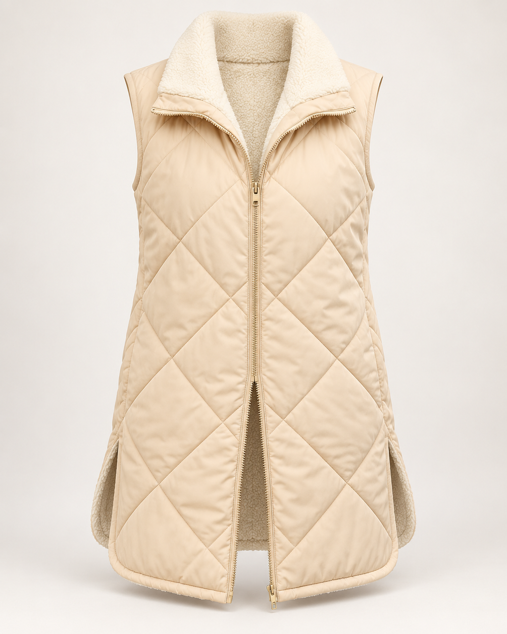Chaleco acolchado reversible mujer efecto borreguito - Solange