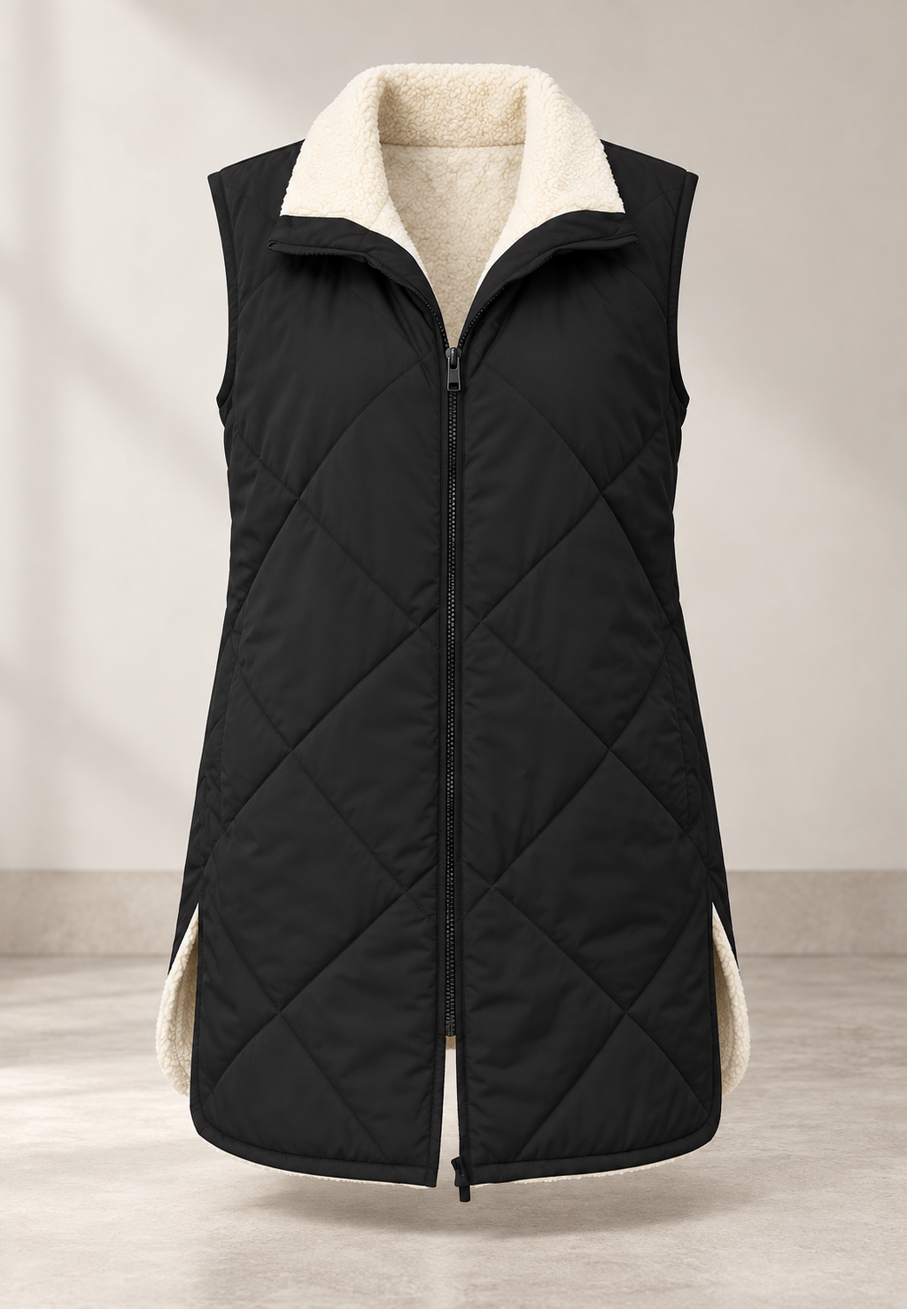Chaleco acolchado reversible mujer efecto borreguito - Solange