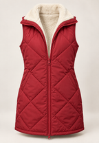 Chaleco acolchado reversible mujer efecto borreguito - Solange