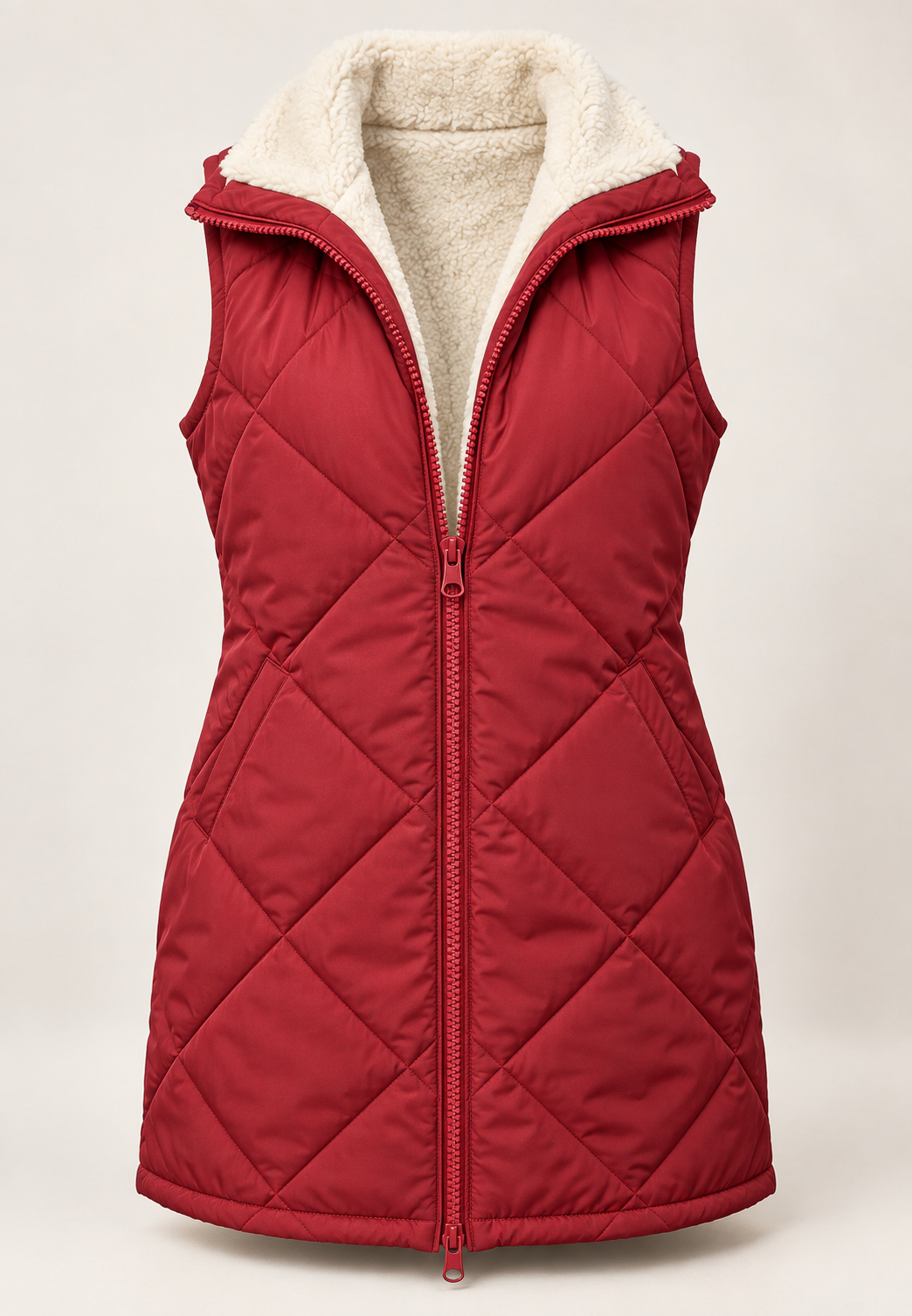 Chaleco acolchado reversible mujer efecto borreguito - Solange