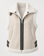 Chaleco efecto ante cuello efecto borreguito hebillas laterales - Lisette