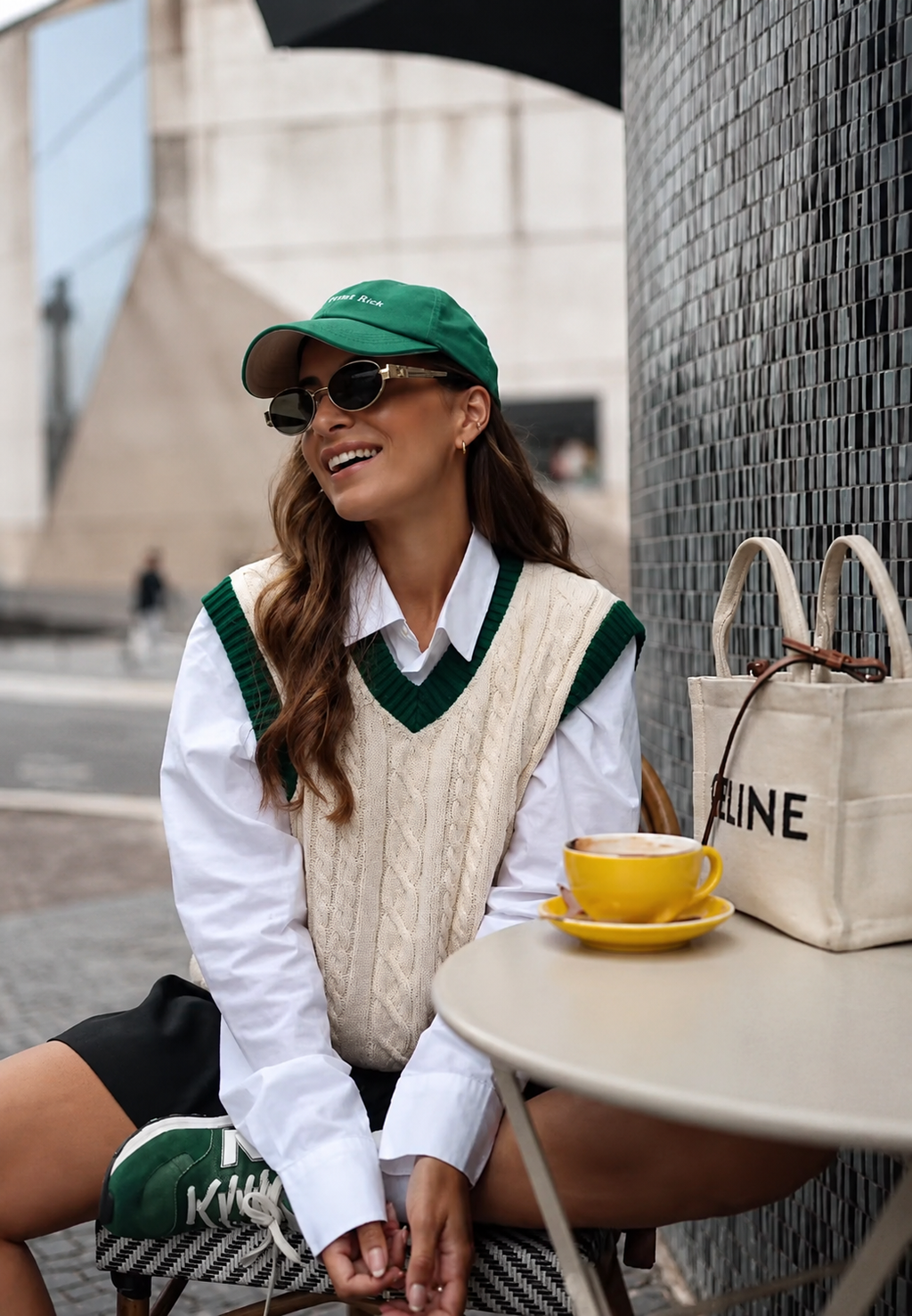 Chaleco mujer punto trenzado escote pico - Bérénice