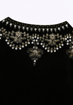 Chaleco mujer terciopelo bordado floral - Celina