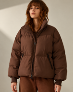 Chaqueta acolchada mujer oversize cuello alto cremallera - Anouk