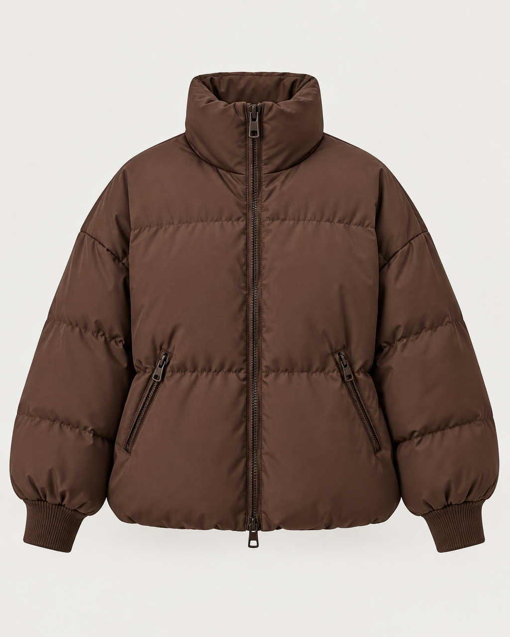 Chaqueta acolchada mujer oversize cuello alto cremallera - Anouk