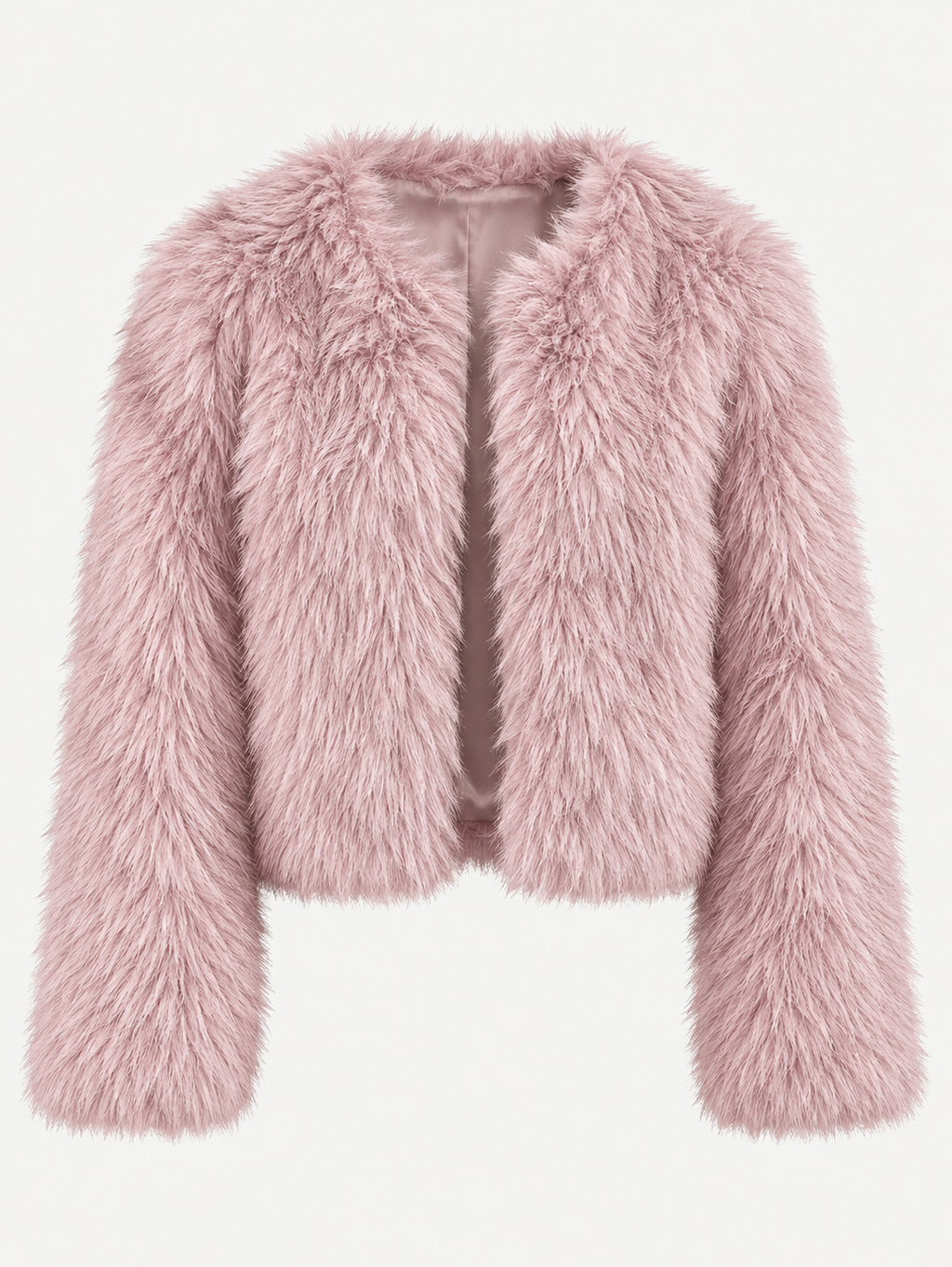 Chaqueta corta mujer efecto pelo manga larga - Clémence