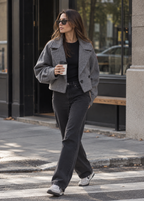 Chaqueta corta mujer solapas amplias corte oversize - Céliane