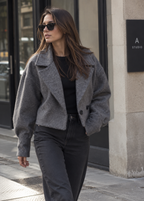 Chaqueta corta mujer solapas amplias corte oversize - Céliane