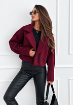 Chaqueta corta mujer solapas amplias corte oversize - Céliane
