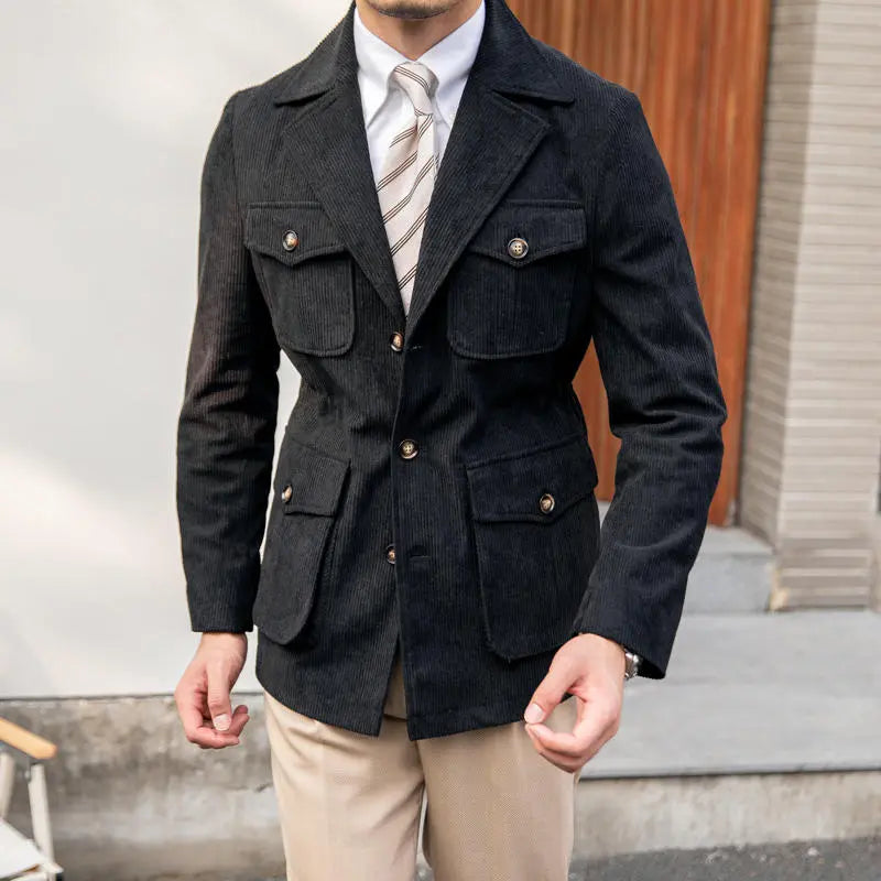 Chaqueta elegante de pana con bolsillos - Julien