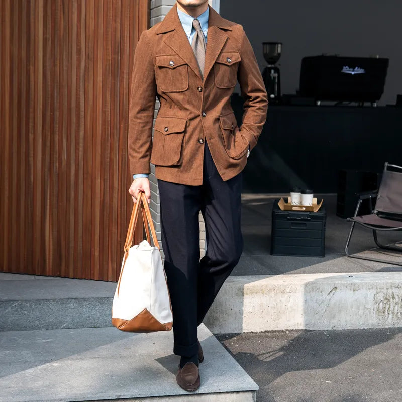 Chaqueta elegante de pana con bolsillos - Julien