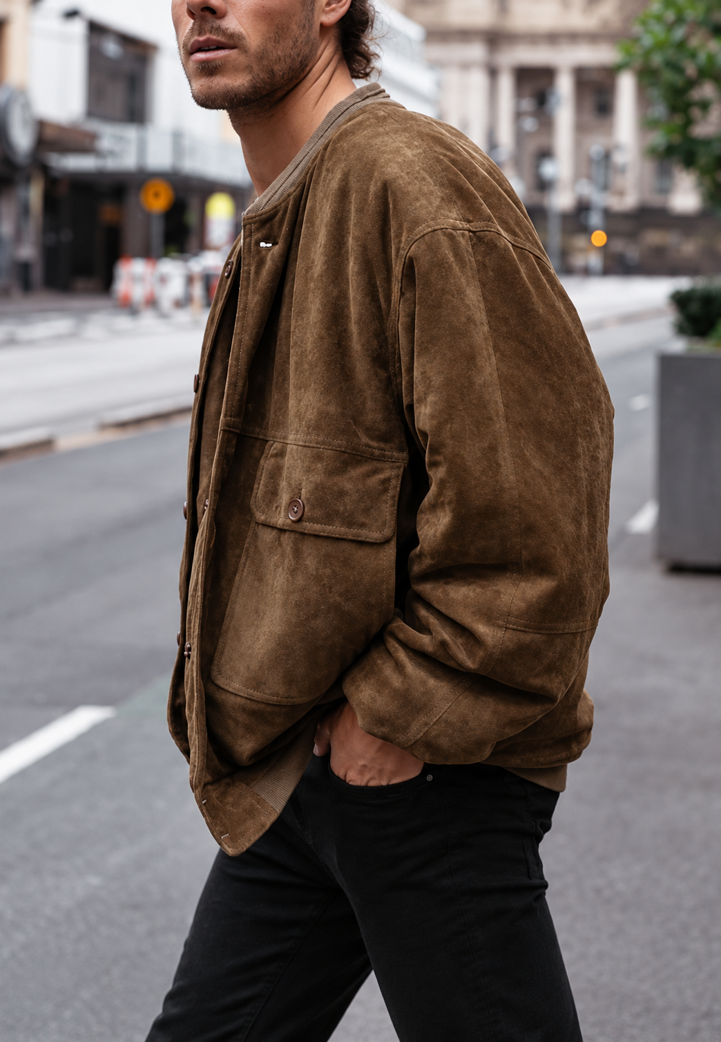 Chaqueta hombre efecto ante corte amplio bolsillos - Mikkel