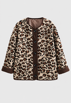 Chaqueta mujer animal print leopardo ribetes contraste - Bulera