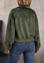 Chaqueta pana mujer corta cuello camisero bolsillos solapa - Clémence