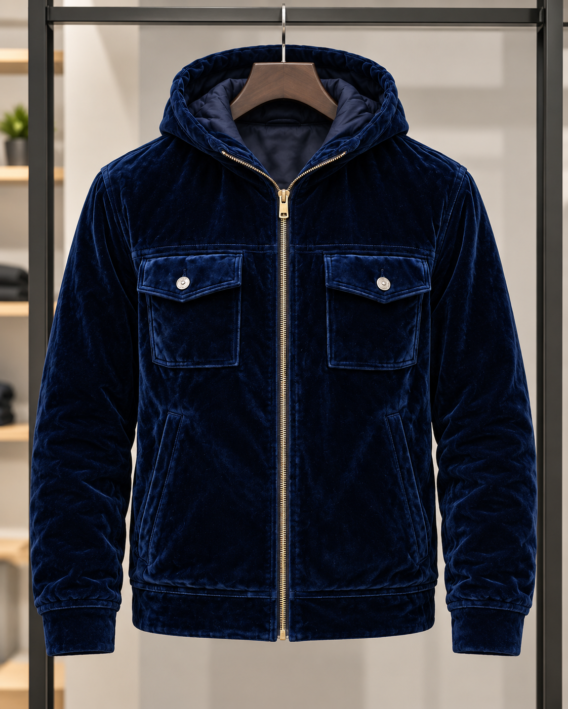 Chaqueta terciopelo hombre capucha cremallera - Loïc