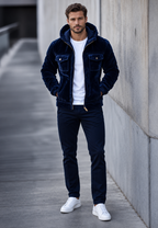Chaqueta terciopelo hombre capucha cremallera - Loïc