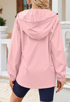Chubasquero impermeable mujer capucha bolsillos cremallera - Verena