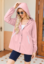 Chubasquero impermeable mujer capucha bolsillos cremallera - Verena