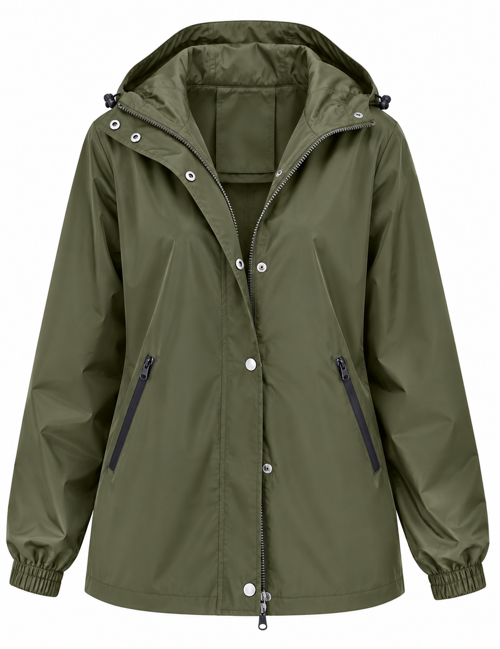Chubasquero impermeable mujer capucha bolsillos cremallera - Verena