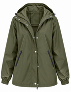 Chubasquero impermeable mujer capucha bolsillos cremallera - Verena