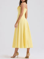 Emily - Vestido amarillo casual y femenino de dama