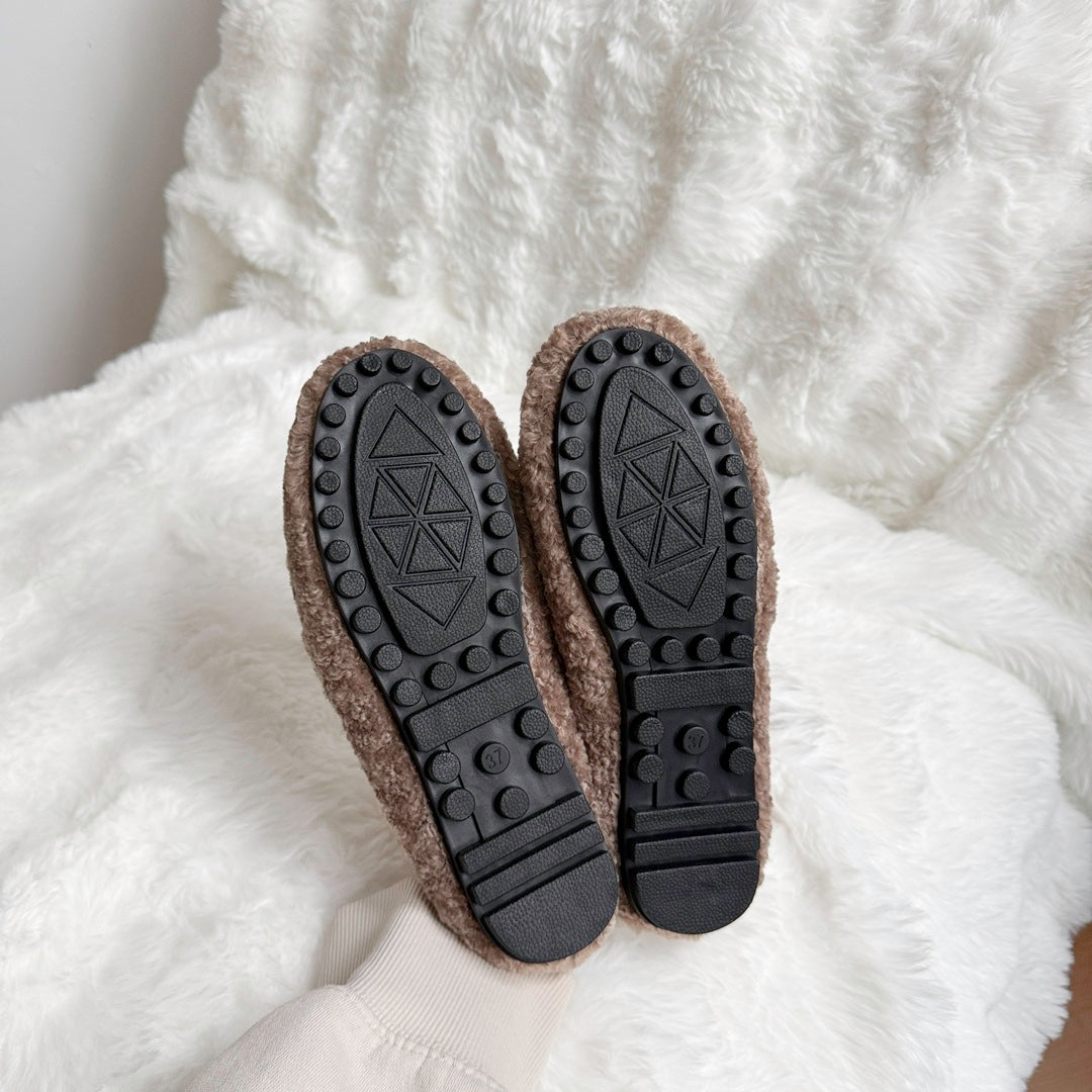 Zapatillas de felpa para mujer de acabado envolvente - Ylva